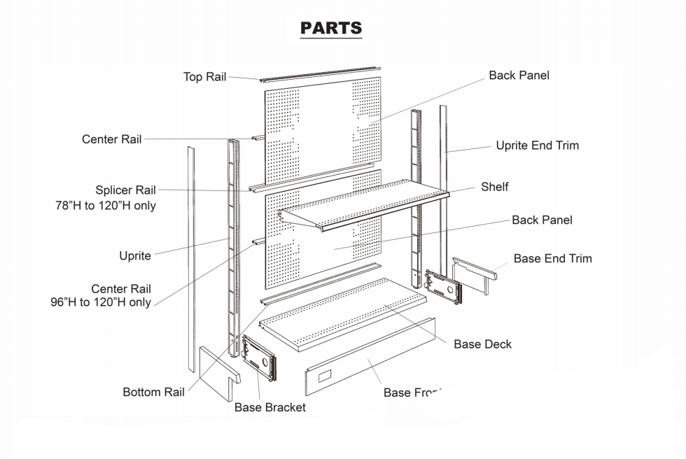 Gondola Shelving Parts